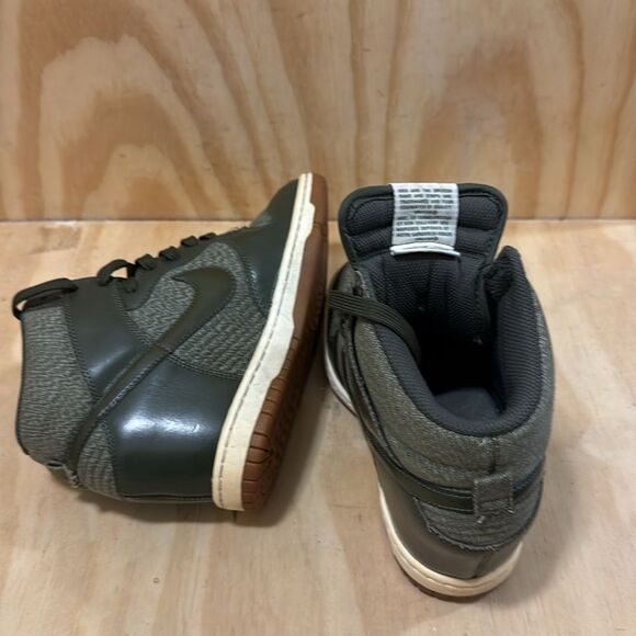 Nike Dunk High Sky Hi Hidden Wedge Forest Green Gum Sneakers Women’s Size 8 Camo - Picture 6 of 8